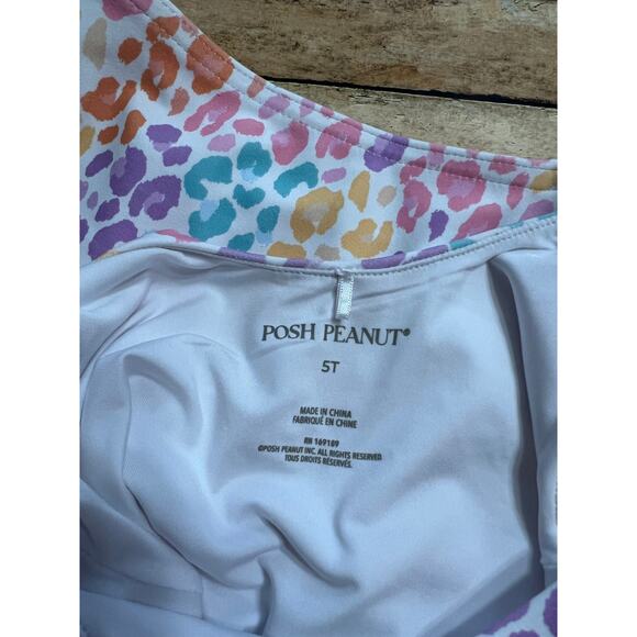 Posh Peanut Minnette Rainbow Leopard Classic Leotard 5T - Picture 3 of 3